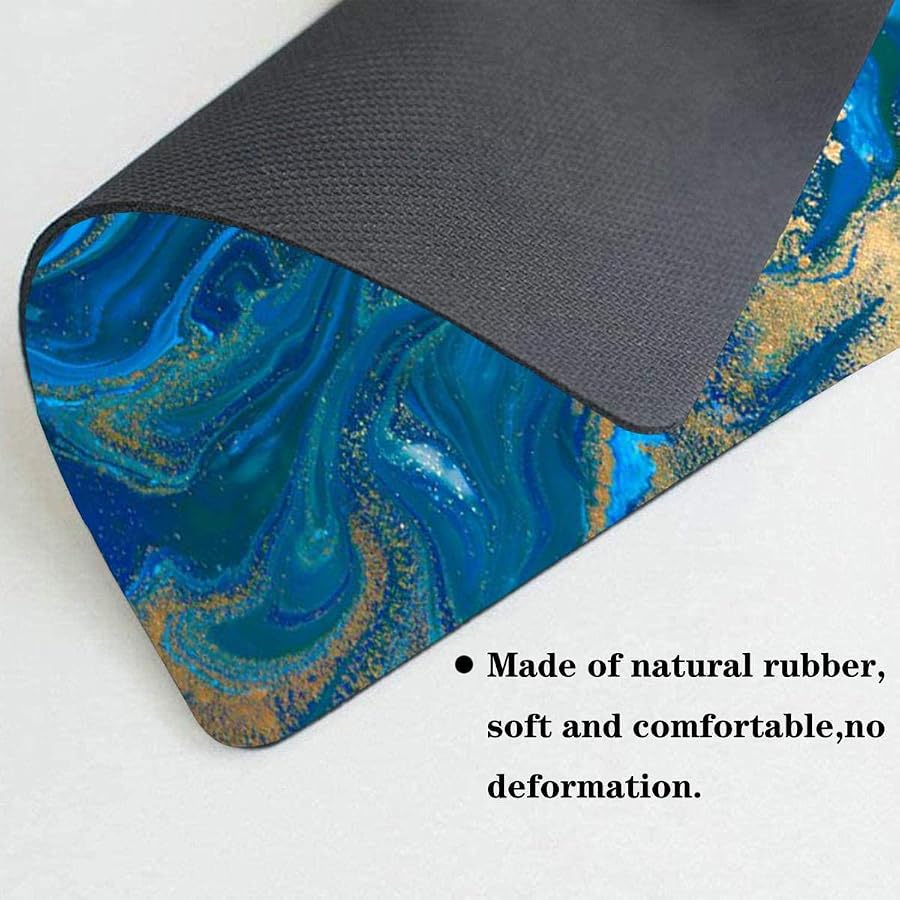 Mouse Pad,Beautiful Deep Blue Marble Gold Computer Mouse Pads Desk