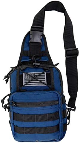 First Aid Sling Backpack, Tactical EMS Molle Shoulder Bag, Navy