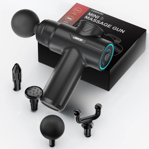 LEERCON Mini Massage Gun, 6 Speeds 4 Heads, Portable Fascial Gun