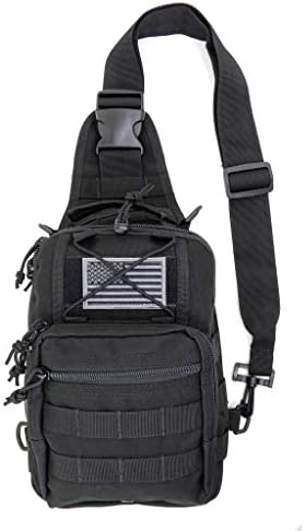 First Aid Sling Backpack, Tactical MOLLE EMS Medical Supply Bag, Black