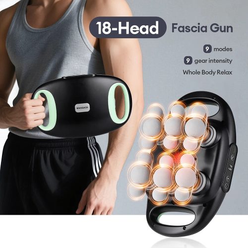 18/24 Heads Fascia Gun Red Light Deep Tissue Muscle Massager