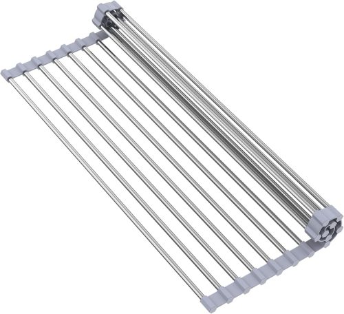 Dish Drying Rack with Roll Up and Over Sink for Kitchen 17"X11.8"