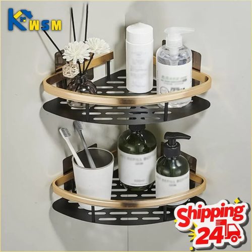 Bathroom Shelf Kitchen Storage Organizer Aluminum Alloy Shampoo