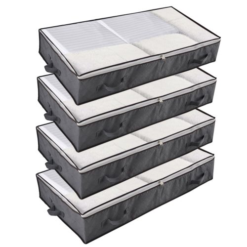Koovon Under Bed Storage Bags with Zips, 90L Underbed Storage