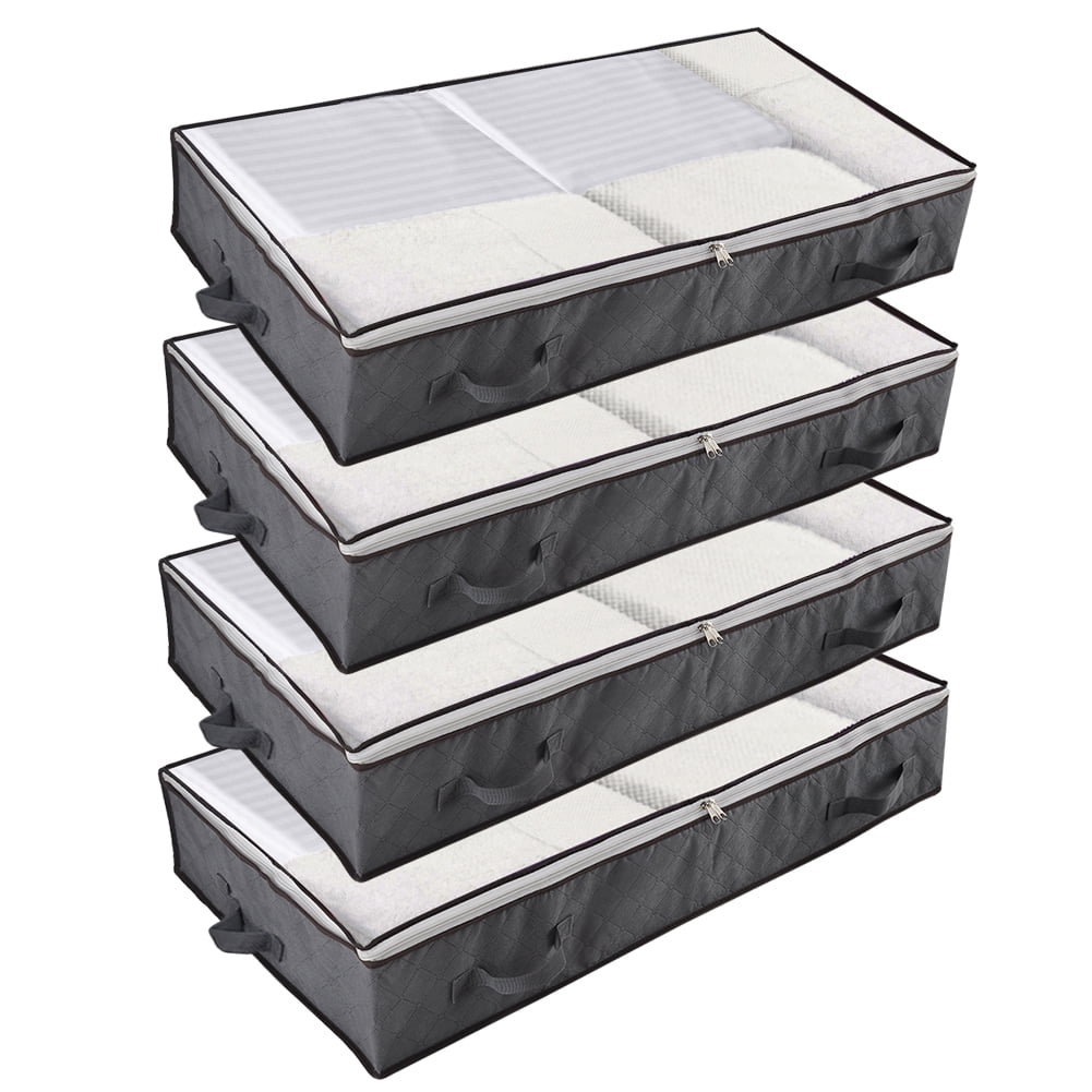 Koovon Under Bed Storage Bags with Zips, 90L Underbed Storage