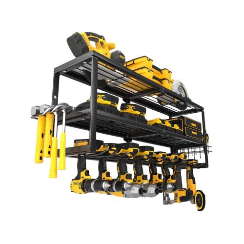 Heavy Duty Power Tool Organizer 32 in. Black Metal Extra Wide