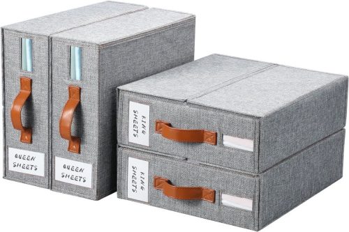 Yecaye Bed Sheet Organizer Linen Storage for Closet Organizer