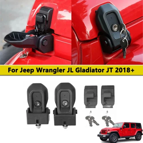 Anti-theft Hood Latches Catch for Jeep Wrangler JL JLU 4XE Rubicon