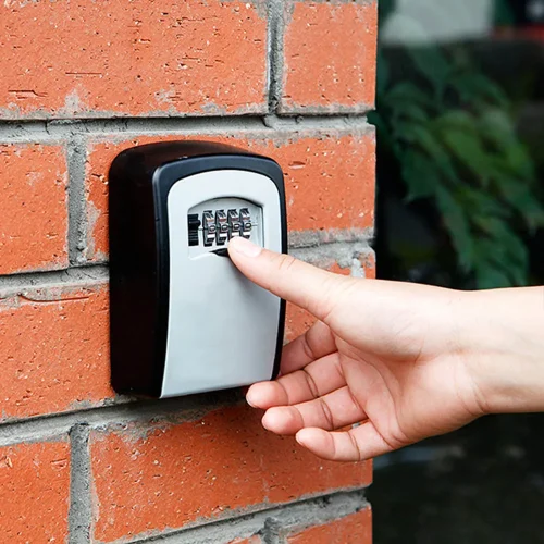 Mini Key Box Password Lock Door Cat Eye Metal Outdoor Wall Mounted