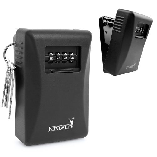 Kingsley Weatherproof Key Lock Box, Wall Mount, 4-Digit