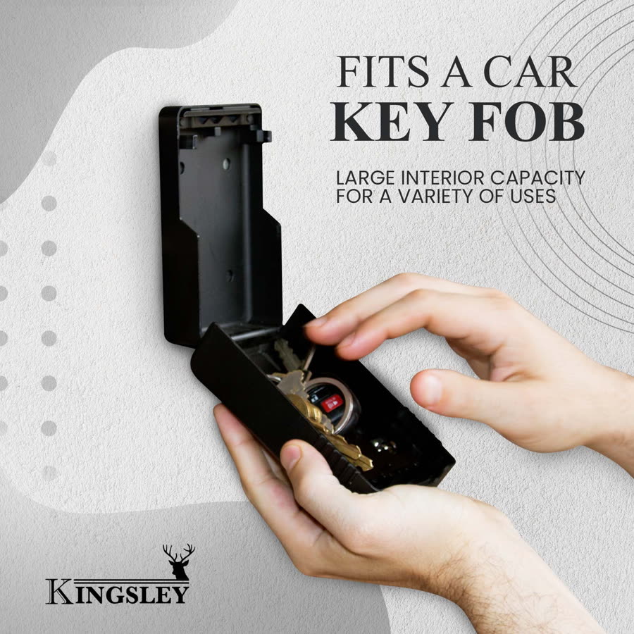 Kingsley Weatherproof Key Lock Box, Wall Mount, 4-Digit