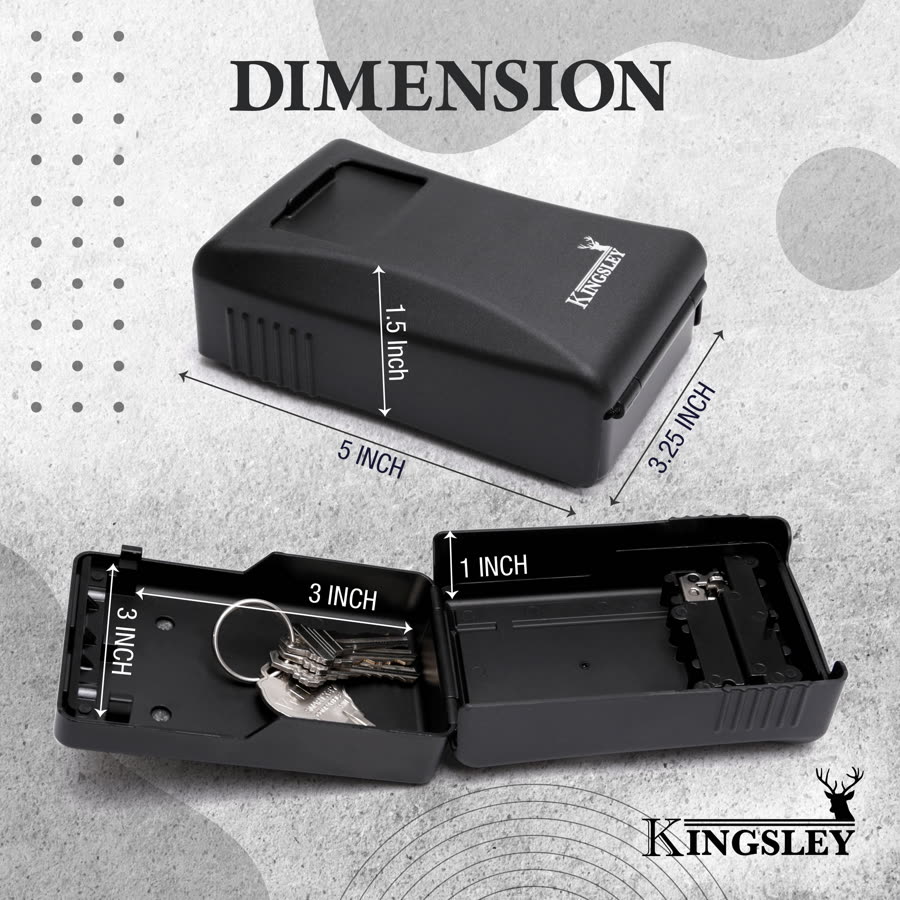 Kingsley Weatherproof Key Lock Box, Wall Mount, 4-Digit