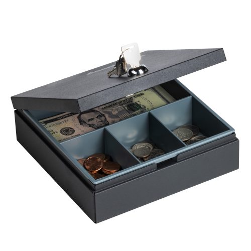 SentrySafe DS-1 Cash Box Safe with Privacy Key Lock and Removeable Tray