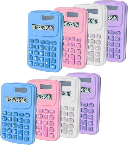 Mini Calculator, Desk Calculator (C, Pack of 8)