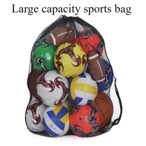 1 Pc Large Capacity Sports Bag Mesh Mesh Drawstring Soccer