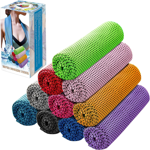 10Pcs Cooling Towel Ice Towel Cooling Towels for Neck and Face Microfiber