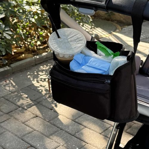Stroller Organizer Stroller 2 Cup Holder Baby Stroller Caddy Bag Detachable