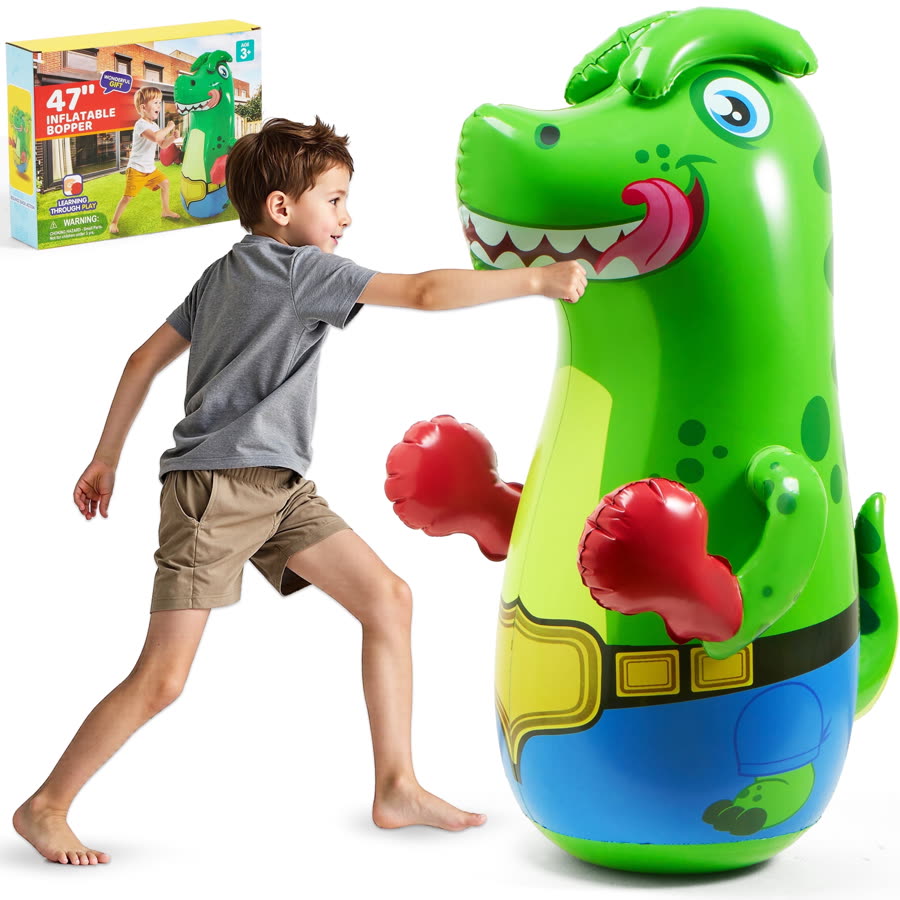 Joyfy Inflatable Dinosaur Punching Bag for Kids,47”Tall Boxing Bag