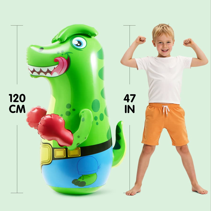 Joyfy Inflatable Dinosaur Punching Bag for Kids,47”Tall Boxing Bag