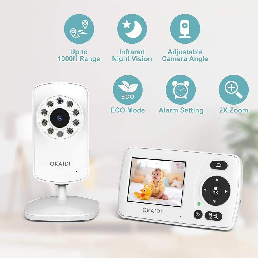 OKAIDI 2.4'' Portable Travel Baby Monitor