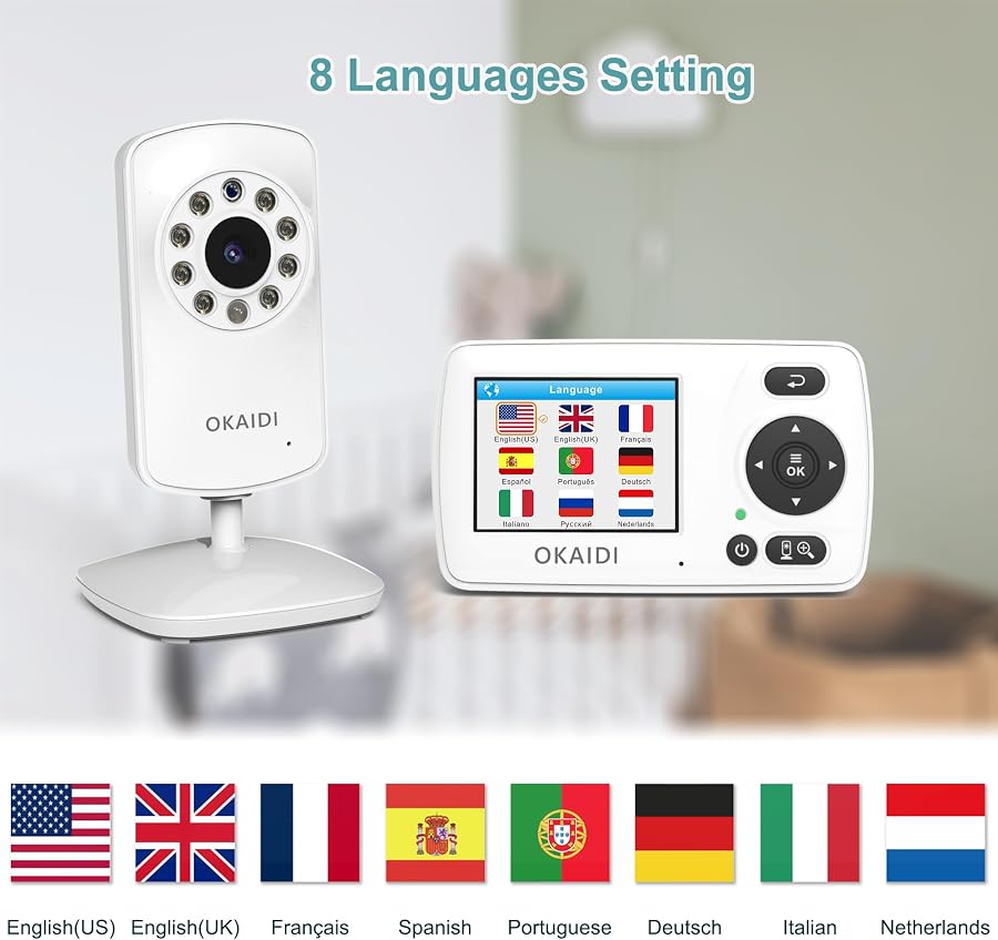 OKAIDI 2.4'' Portable Travel Baby Monitor