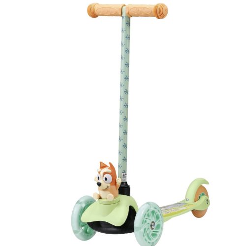 Bluey Bingo Ride-N-Glide Buddies 3D Toddler Scooter, 3 Wheel Kick