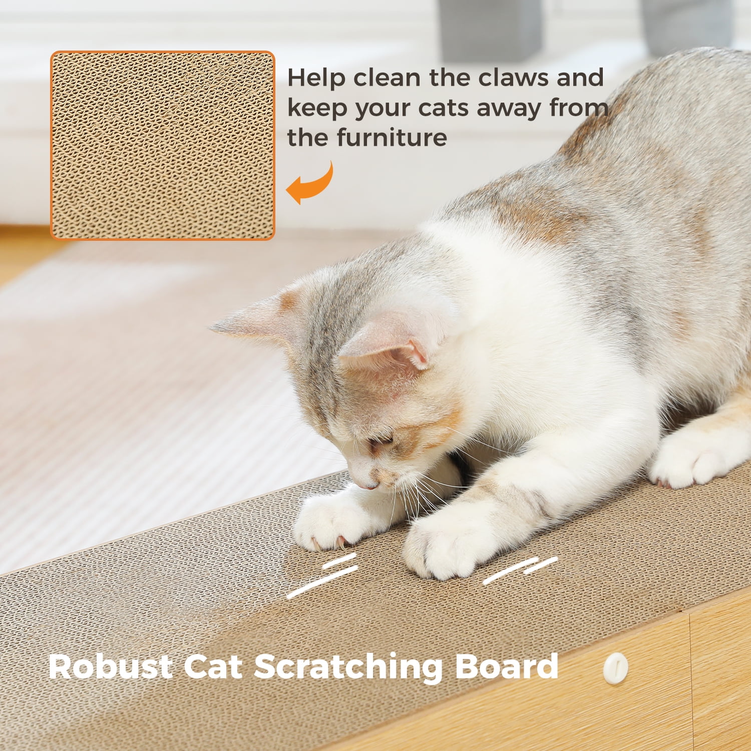 PAWZ Road Large and Durable Cat Scratcher & Tunnel 40" x 12" Cat Cardboard