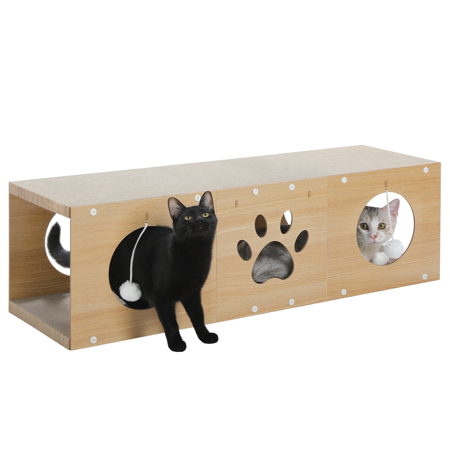PAWZ Road Large and Durable Cat Scratcher & Tunnel 40" x 12" Cat Cardboard