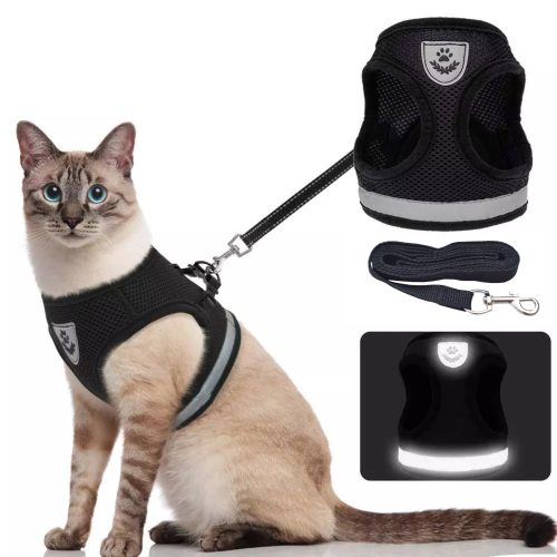 Breathable Cat Harness and Leash Escape Proof Pet Clothes Kitten
