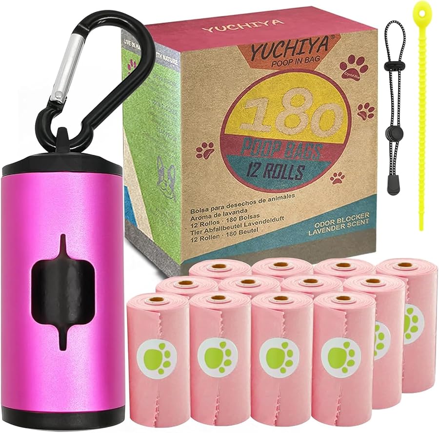 YUCHIYA Aluminum Dog Poop Bags Holder with Carabiner Metal Pet