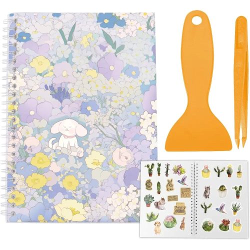 Reusable Sticker Storage Book Collecting Album A5 with Tweezer