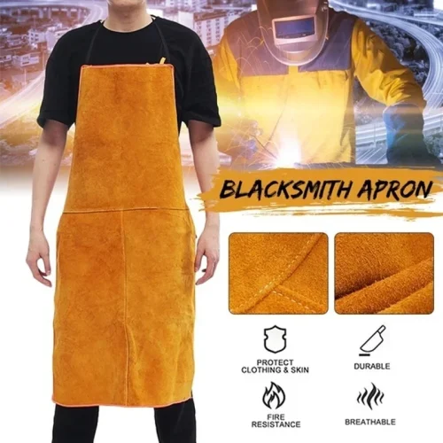 1 PC Washable Heat Insulation Cowhide Leather Welding Apron