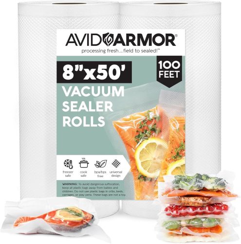 Avid Armor 8 Inch Vacuum Seal Rolls, 2 Pack 8" x 50', 100 ft