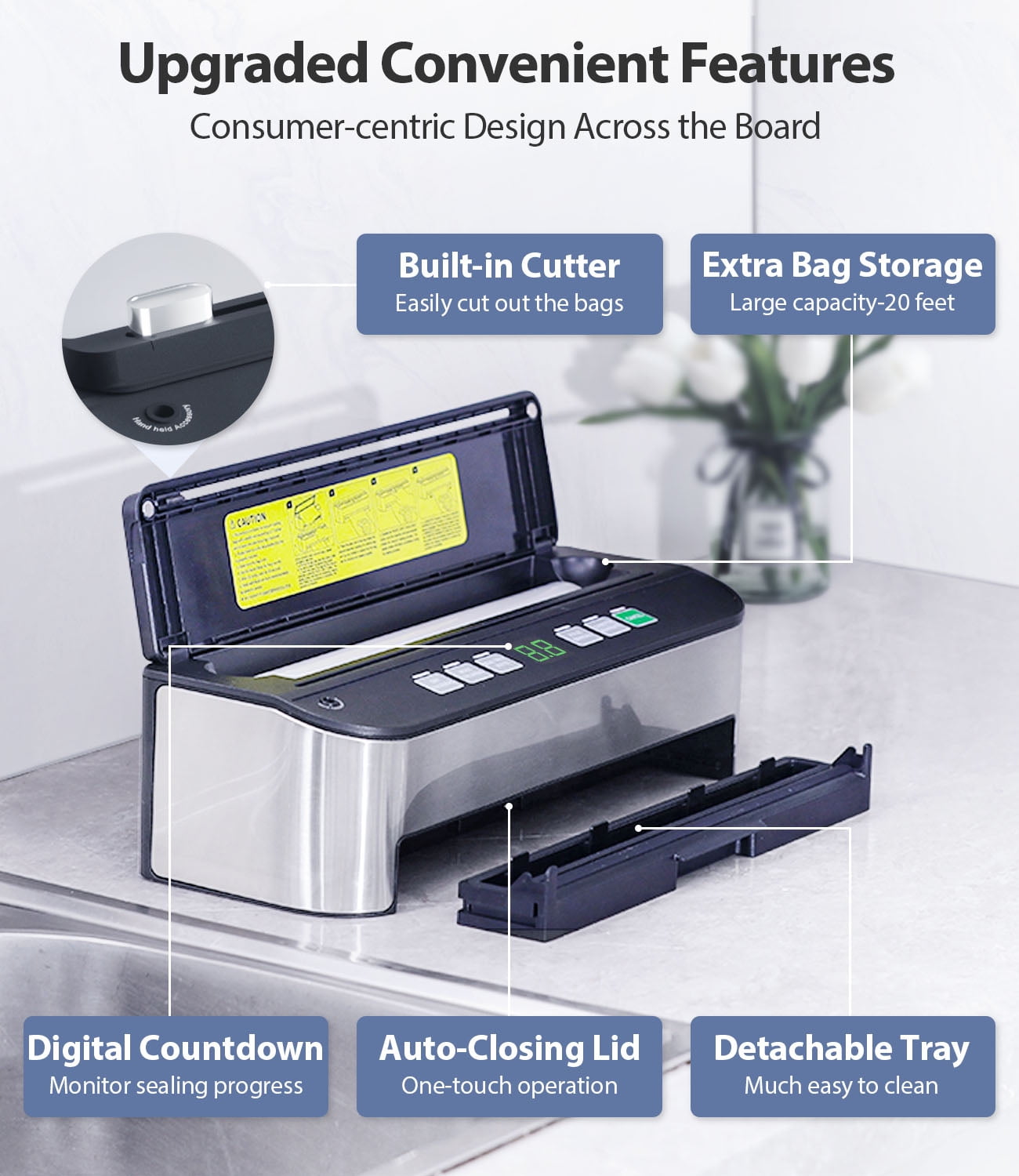 Vacuum Sealer Machine, Aeitto® 85KPA Fully Automatic 8-IN-1 Food