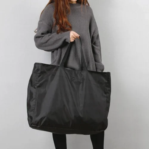 Oxford Shopping Bags Zipper Large Capacity Grocery Totes Washable