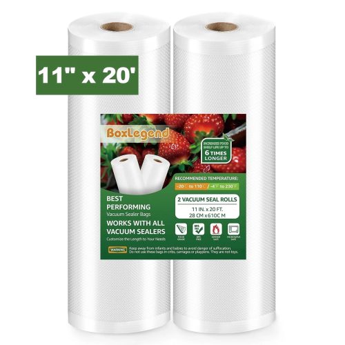 BoxLegend Vacuum Seal Bags for Food, 2 Packs 11''x20' Food Saver