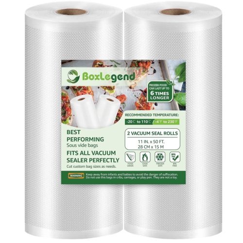 BoxLegend 2 Rolls 11''x50' Food Saver Vacuum Sealer Bags, Seal a