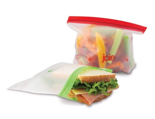 Joie Rainbow Reusable Snack Bags, Assorted Pack of 6 Leak-Proof