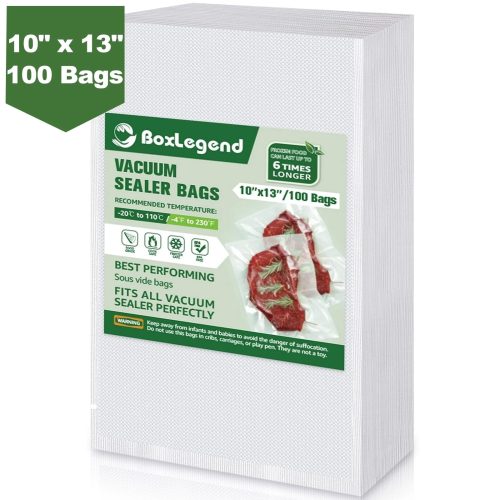 BoxLegend 10" x 13" x 100 Count Pre-Cut Food Vacuum Sealer Bags