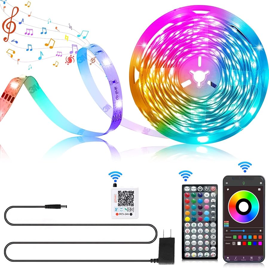 Ledagic Led Lights for Bedroom 55ft 540Leds Music Sync Led Strip Lights