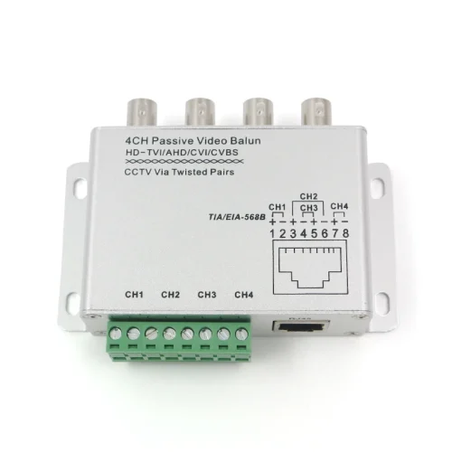 4 --CH passive video balun cctv transmitter BNC connector support
