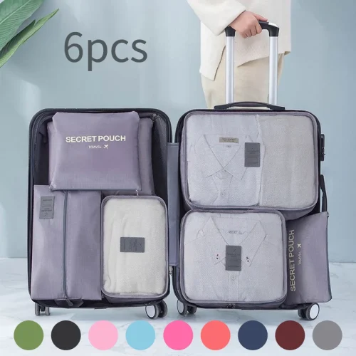 6pcs Travel Organizer Storage Bags Portable Travel Suitcases