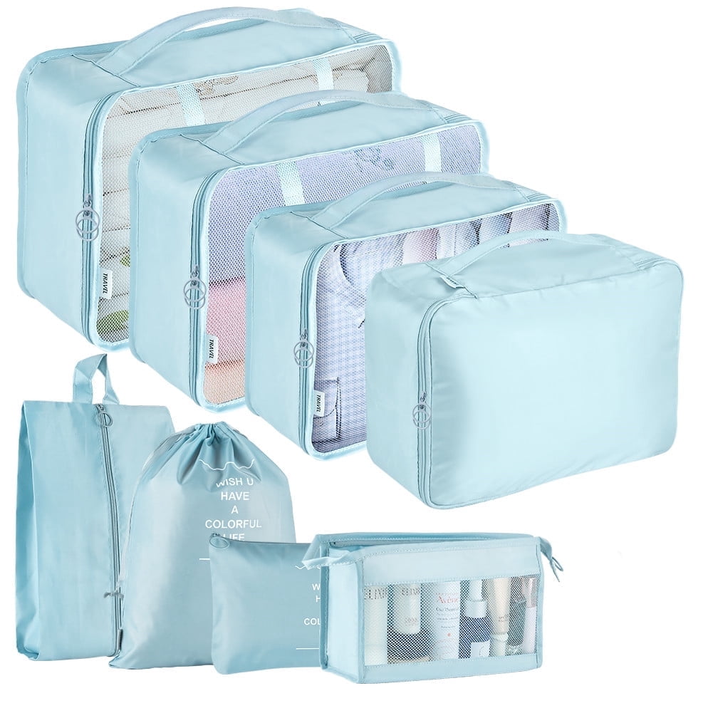 Koovon Packing Cubes for Travel, 8Pcs Travel Cubes Set Foldable