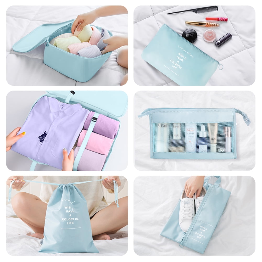 Koovon Packing Cubes for Travel, 8Pcs Travel Cubes Set Foldable
