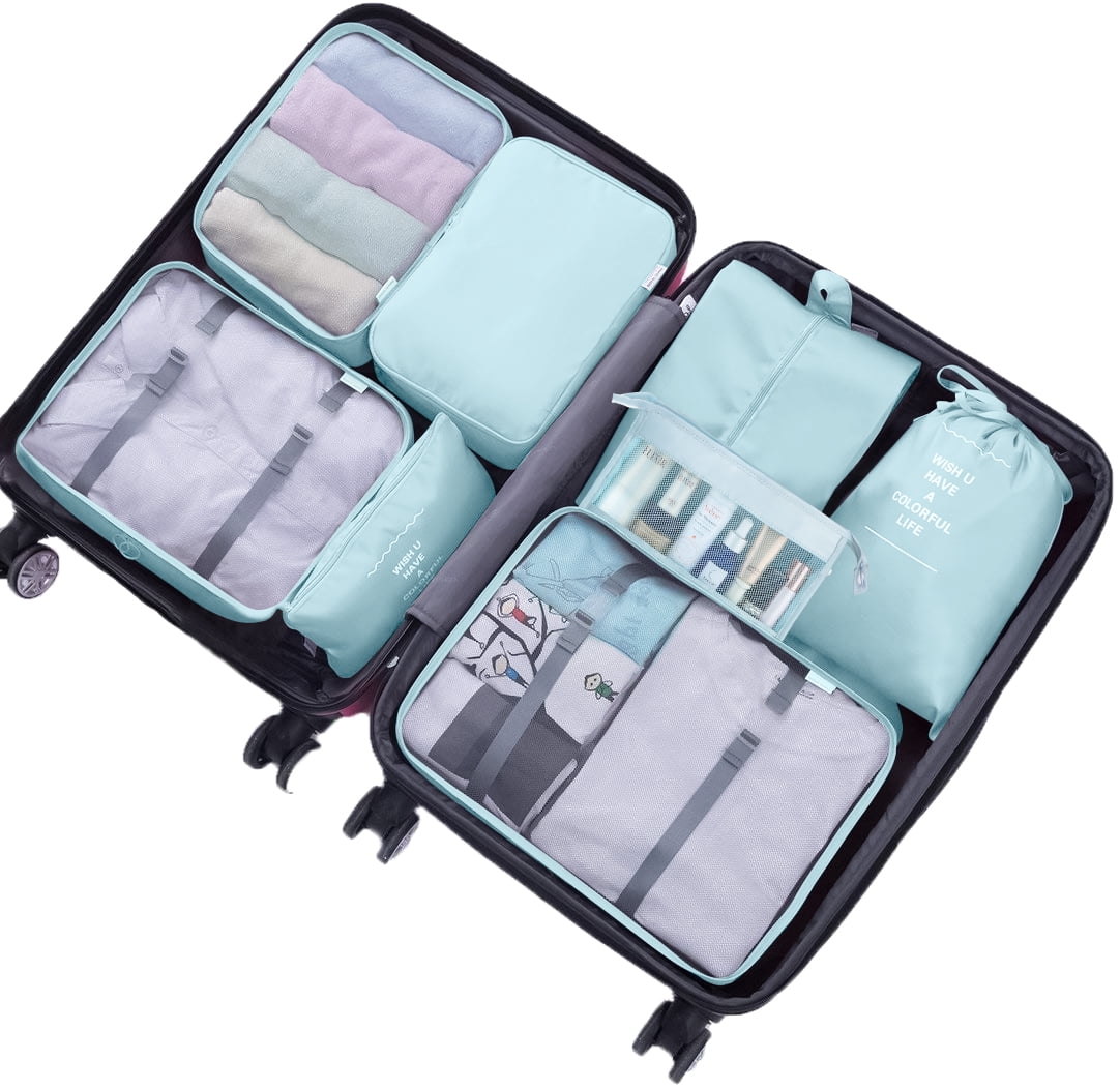 Koovon Packing Cubes for Travel, 8Pcs Travel Cubes Set Foldable