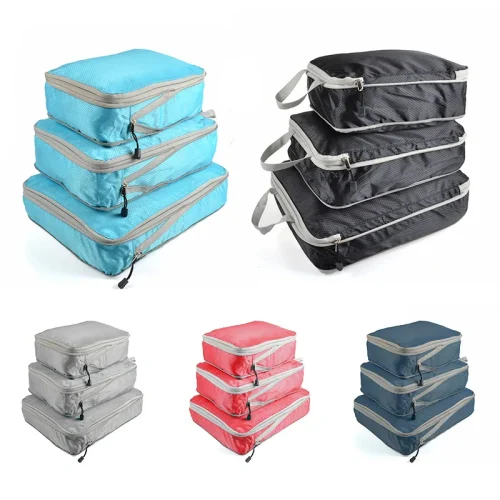 Foldable Compressible Packing Cubes, Waterproof Travel Storage
