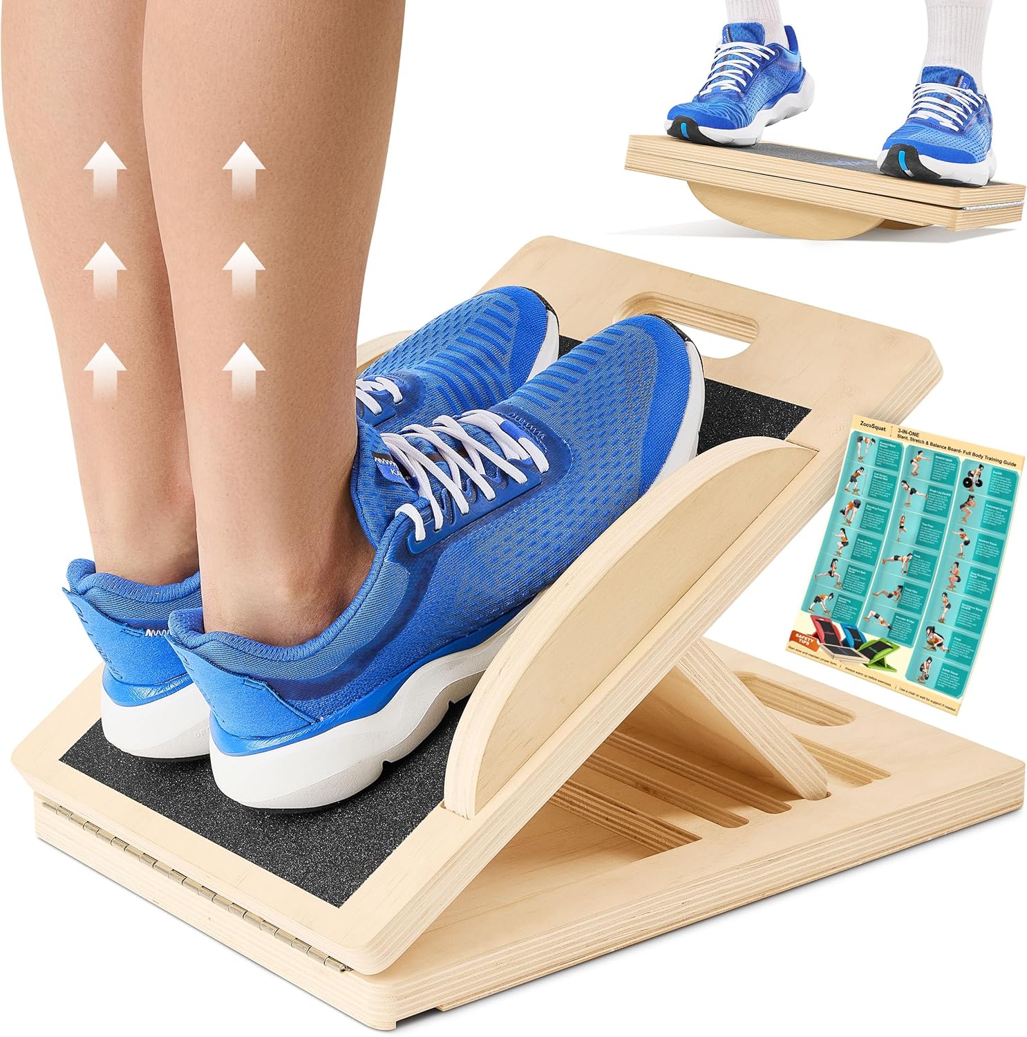 Slant Board with 6 Incline Angles - Transforms Into a Balance