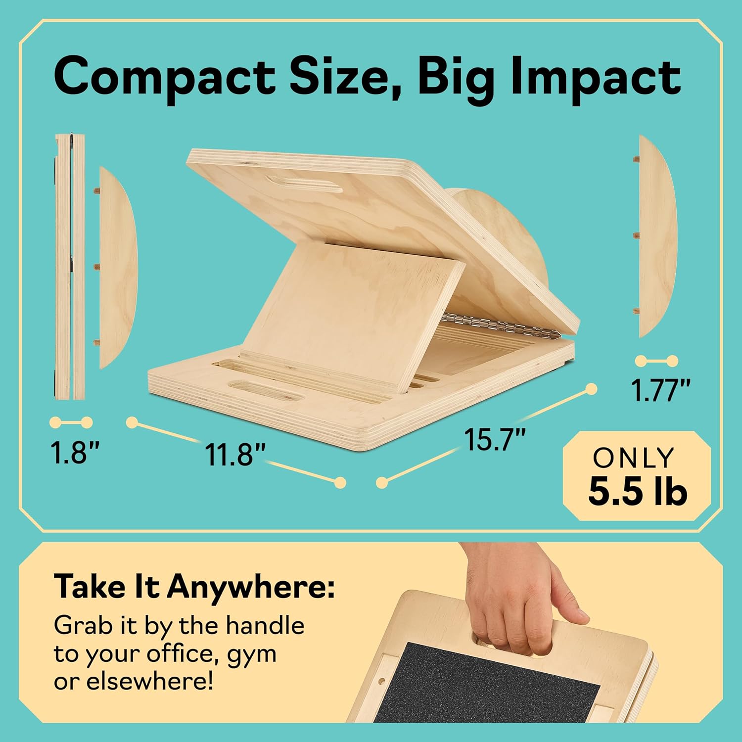 Slant Board with 6 Incline Angles - Transforms Into a Balance