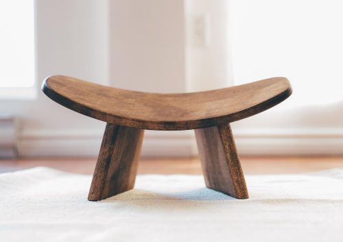 Bluecony® Meditation Bench - Handmade Assembled Wooden Stool