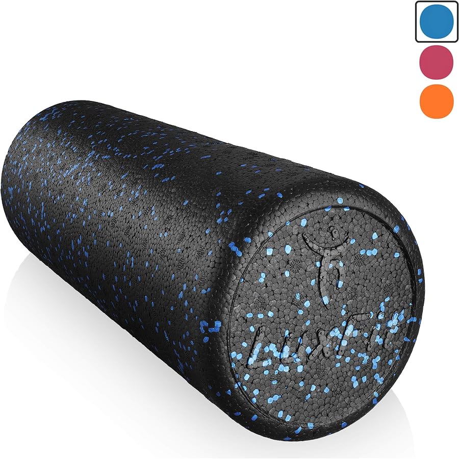 LuxFit Extra Firm Speckled Foam Roller (Blue, 12-Inch)